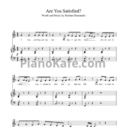 Ноты Marina & The Diamonds - Are you satisfied? - предпросмотр