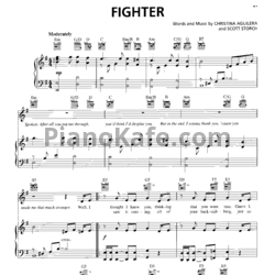 Ноты Christina Aguilera - Fighter - предпросмотр