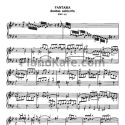 Ноты И. Бах - Фантазия на две темы соль минор (BWV 917) - предпросмотр