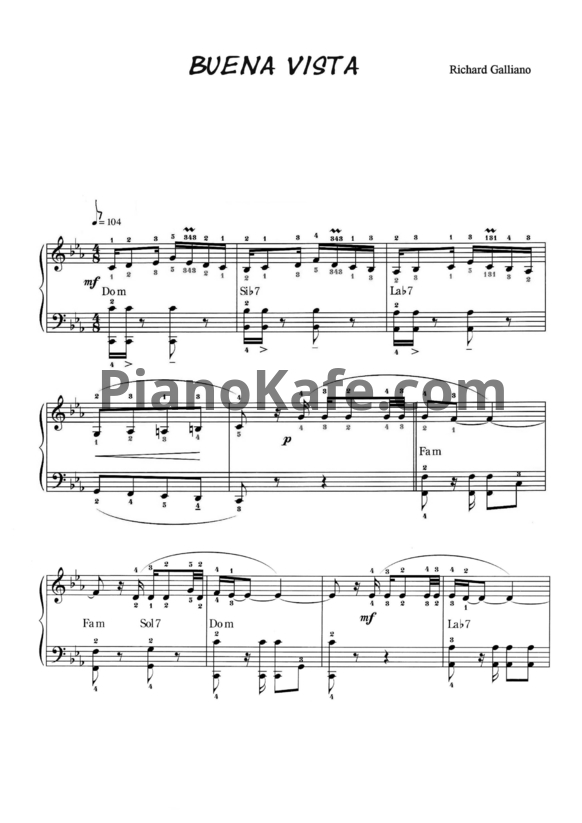 Ноты Richard Galliano - Buena vista - PianoKafe.com