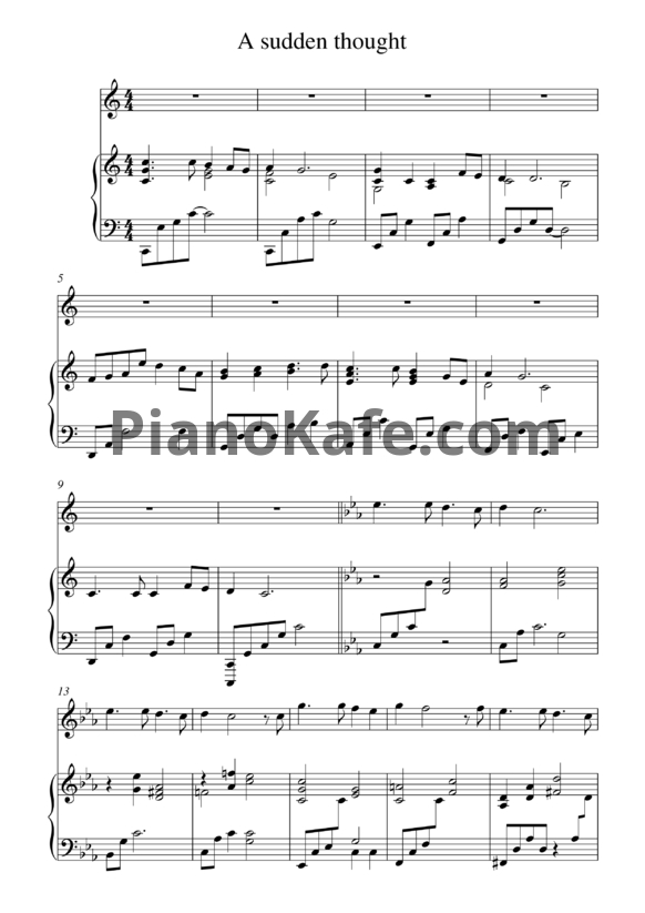 Ноты Ketil Bjornstad - A sudden thought - PianoKafe.com