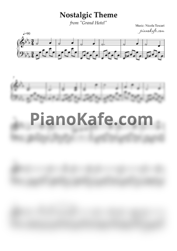 Ноты Nicola Tescari - Nostalgic theme - PianoKafe.com