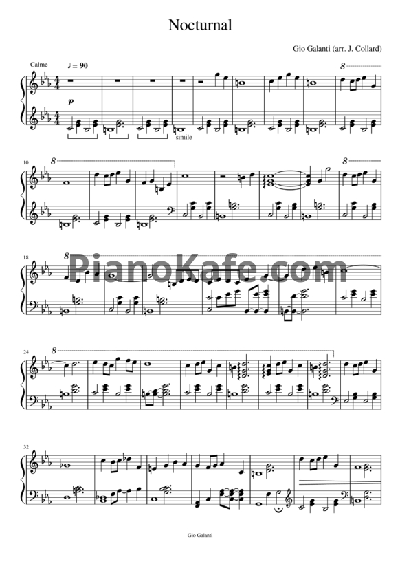 Ноты Gio Galanti - Nocturnal - PianoKafe.com