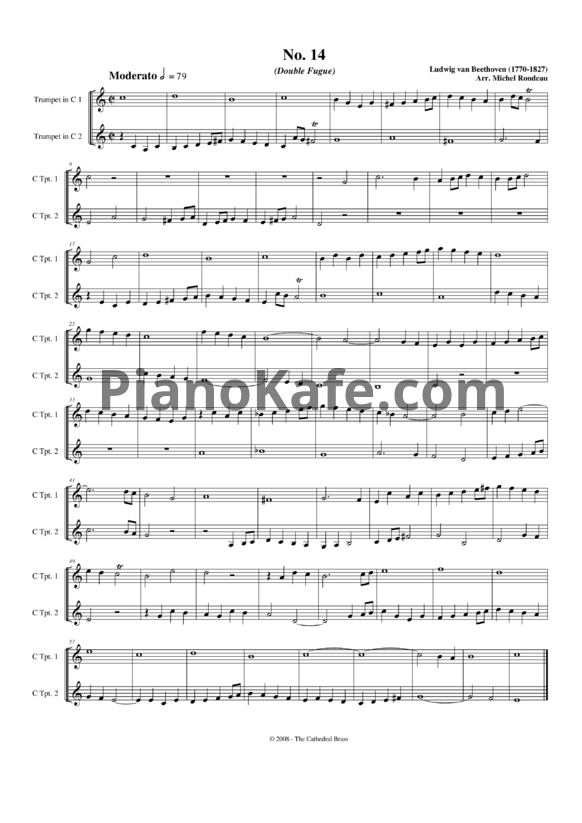Ноты Л. В. Бетховен - Fifteen Fugues for Brass No.14 - PianoKafe.com