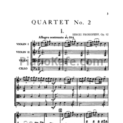 Ноты Сергей Прокофьев - Струнный квартет №2 фа мажор (Op. 92) - предпросмотр
