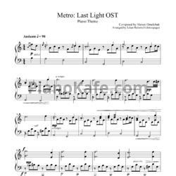 Ноты Алексей Омельчук - Metro: Last light piano theme