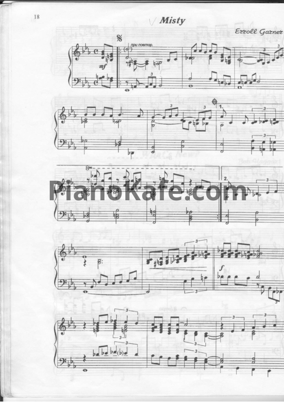 Ноты Erroll Garner - Misty (Версия 2) - PianoKafe.com