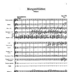 Ноты Иоганн Штраус (сын) - Вальс "Morgenblätter" (Утренние газеты) (Op. 279, партитура) - предпросмотр