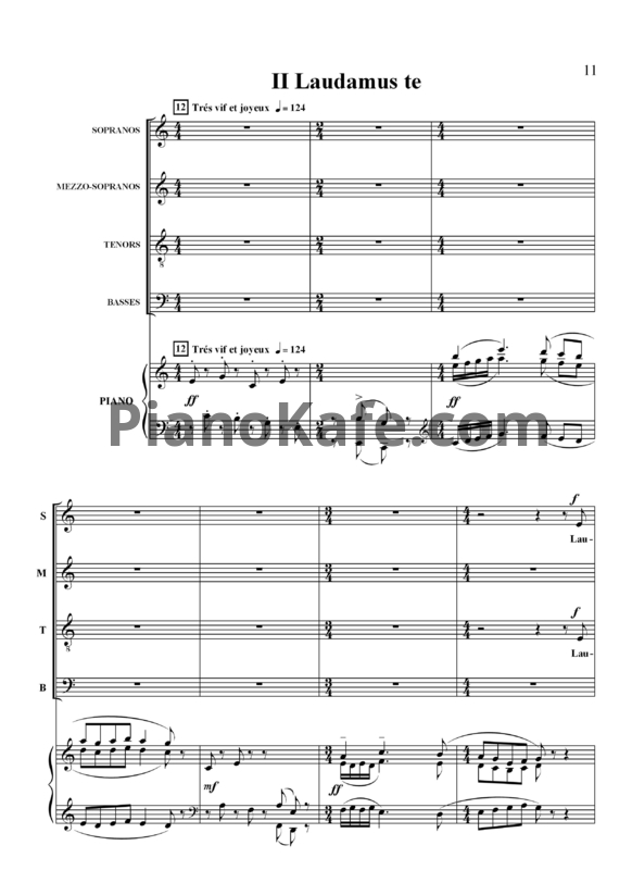 Ноты Франсис Пуленк - Laudamus te (Переложение для хора и фортепиано) - PianoKafe.com