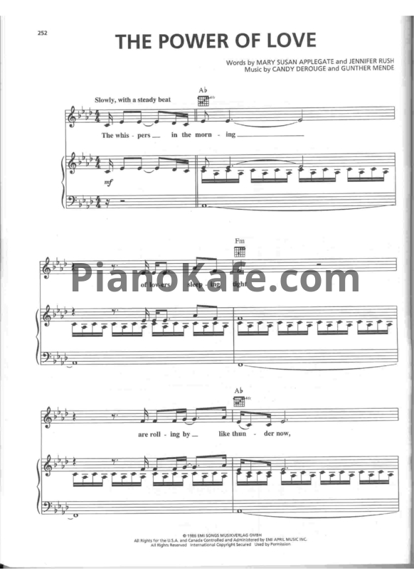 Ноты Celine Dion - The power of love - PianoKafe.com