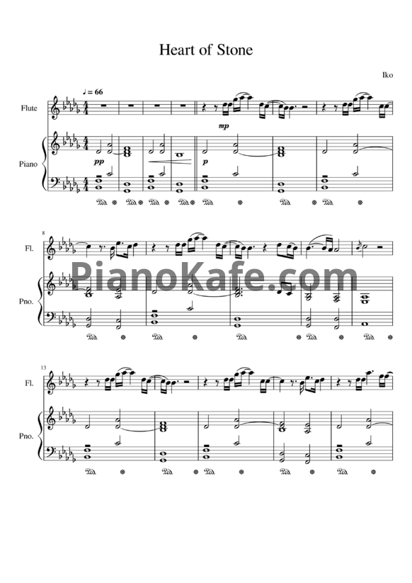 Ноты Iko - Heart of stone - PianoKafe.com