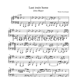 Ноты John Mayer - Last train home - предпросмотр