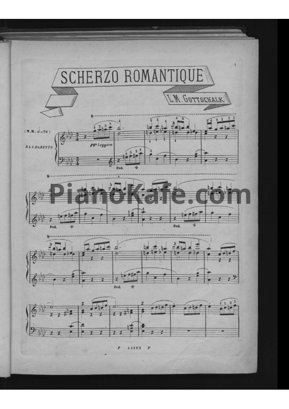 Ноты Луи Моро Готшалк - Scherzo romantique (Op. 73) - PianoKafe.com