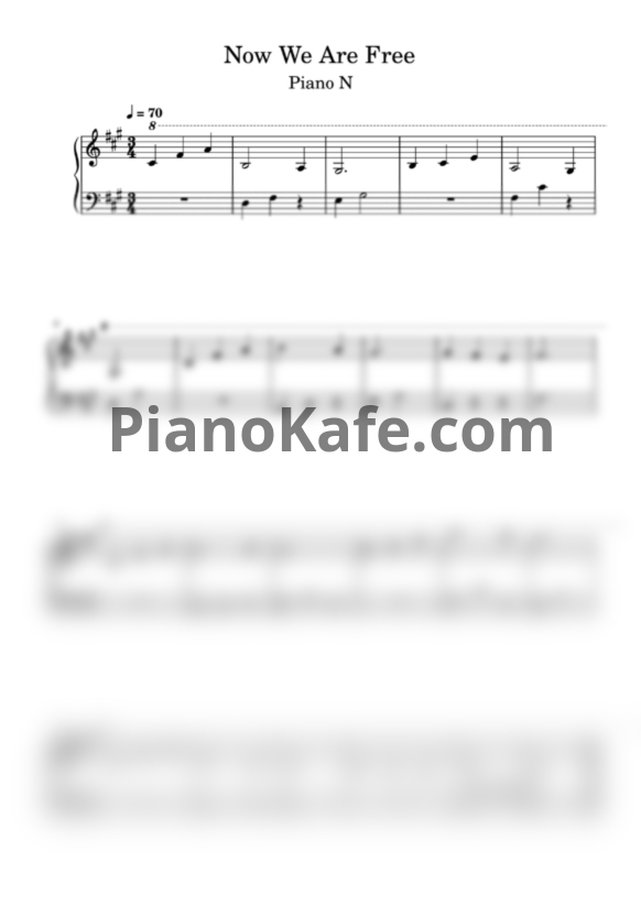 Ноты Hans Zimmer - Now we are free - PianoKafe.com