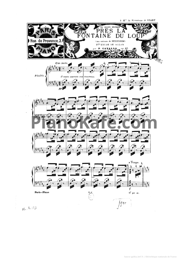 Ноты Peter Cavallo - Près la Fontaine du Loup, Op. 61 - PianoKafe.com