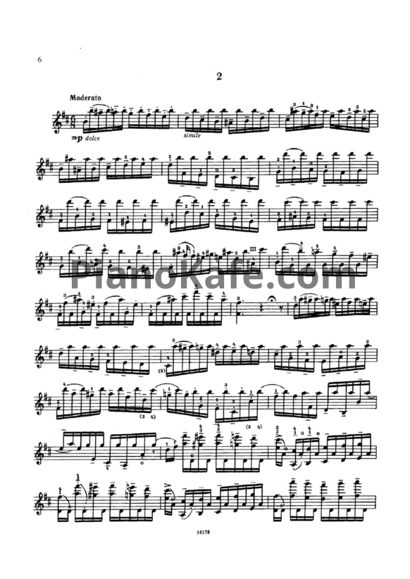 Ноты Никколо Паганини - Каприс №2 для скрипки соло (Op. 1) - PianoKafe.com
