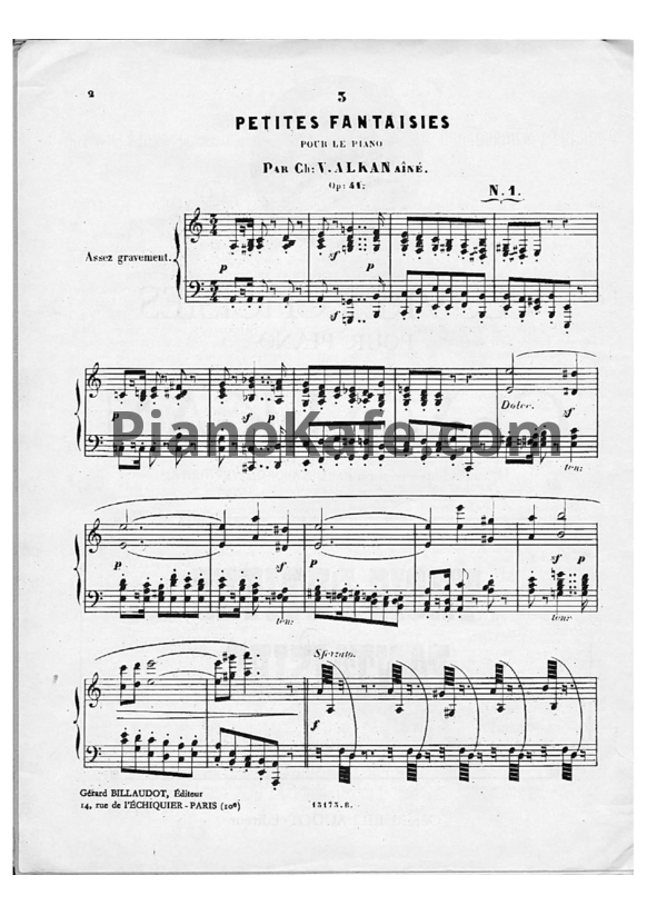 Ноты Шарль Алькан - Три маленькие фантазии (Op. 41) - PianoKafe.com