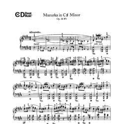 Ноты Фредерик Шопен - Мазурка до-диез минор (Op. 30, №4) - предпросмотр