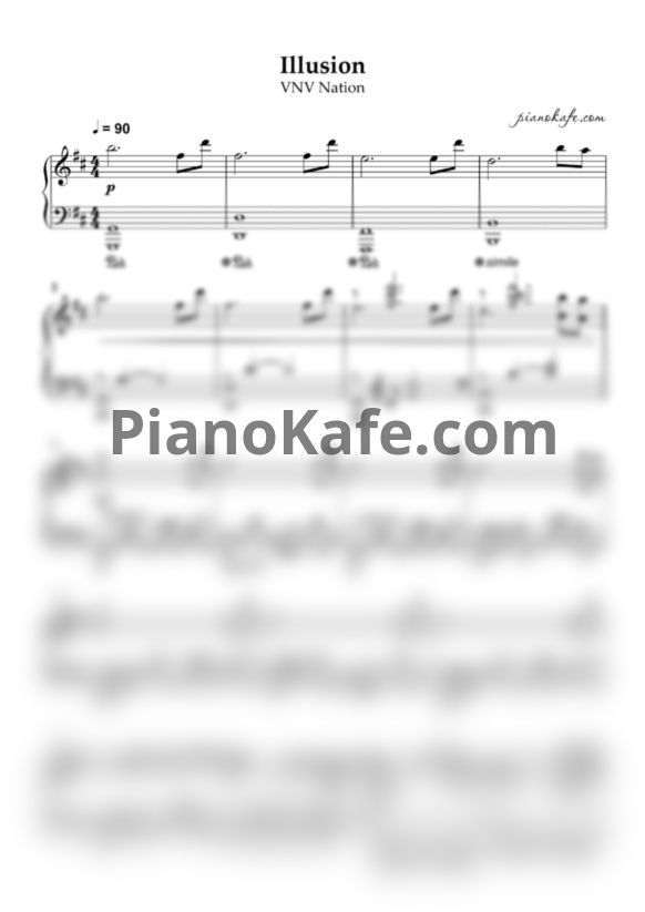 Ноты VNV Nation - Illusion (Piano cover) - PianoKafe.com