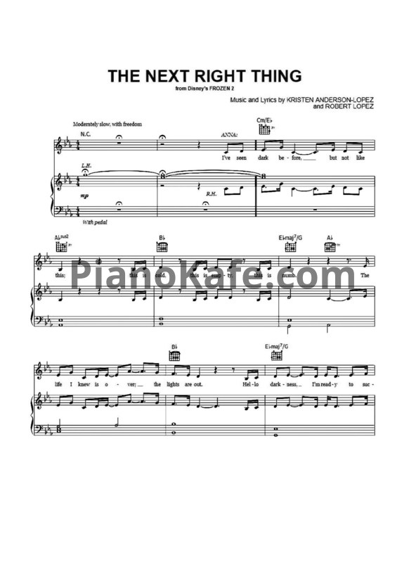 Ноты Kristen Bell - The next right thing - PianoKafe.com