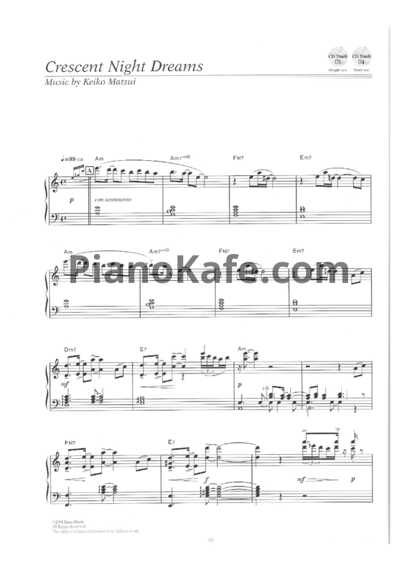 Ноты Keiko Matsui - Crescent night dreams - PianoKafe.com