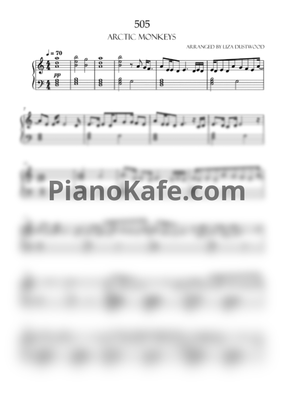 Ноты Arctic Monkeys - 505 - PianoKafe.com