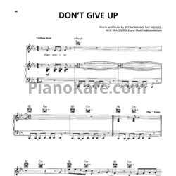 Ноты Bryan Adams - Don't give up - предпросмотр