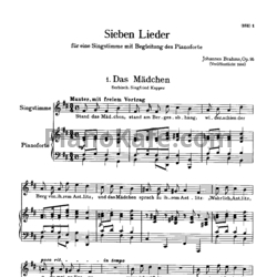Ноты И. Брамс - Семь песен (op. 95) - предпросмотр