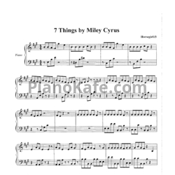 Ноты Miley Cyrus - 7 Things - предпросмотр