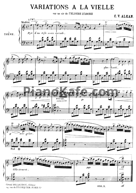 Ноты Шарль Алькан - Variations a la vielle - PianoKafe.com