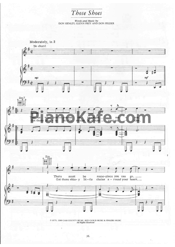 Ноты The Eagles - Those shoes - PianoKafe.com