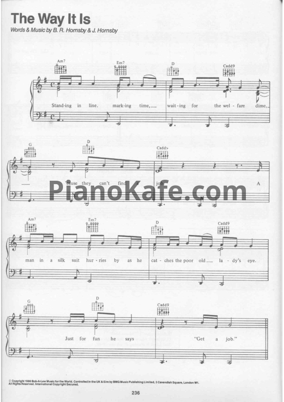 Ноты Bruce Hornsby - The way it is - PianoKafe.com