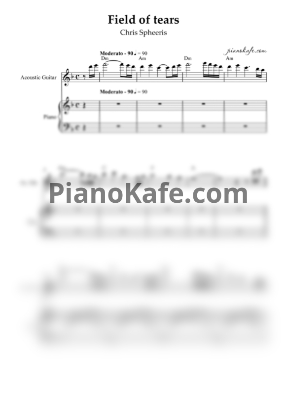 Ноты Chris Spheeris - Field of tears - PianoKafe.com