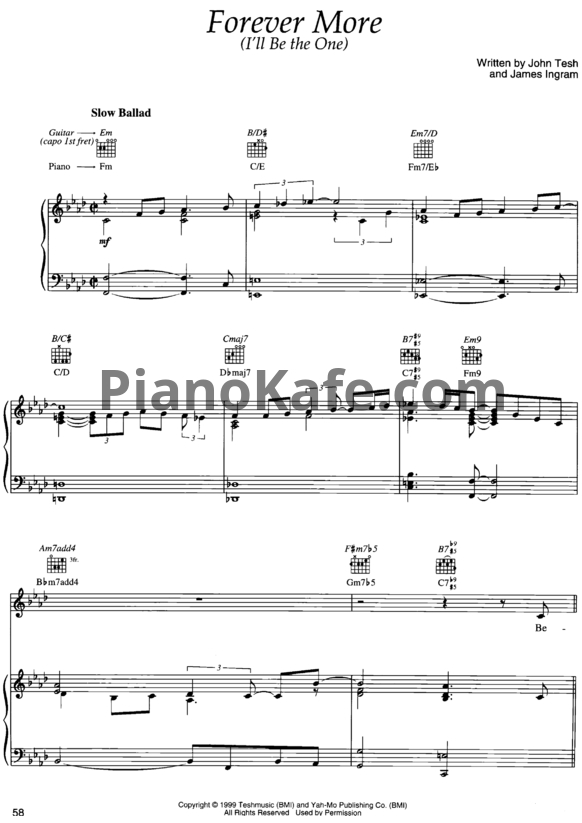Ноты John Tesh & James Ingram - Forever More (I'll Be the One) - PianoKafe.com