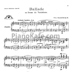Ноты Феликс Блуменфельд - Баллада в форме вариаций (Op. 34) - предпросмотр