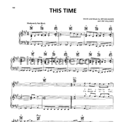 Ноты Bryan Adams - This time - предпросмотр