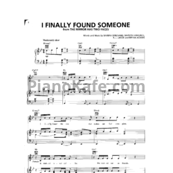 Ноты Barbra Streisand - I Finally Found Someone - предпросмотр