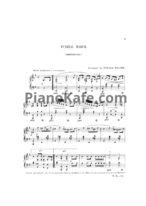 Ноты Л. В. Бетховен - Похоронный марш - PianoKafe.com