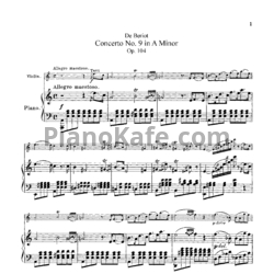 Ноты Ш. А. де Берио - Концерт для скрипки №9