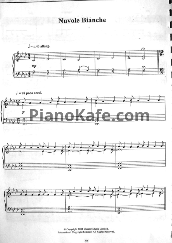 Ноты Ludovico Einaudi - Nuvole bianche - PianoKafe.com