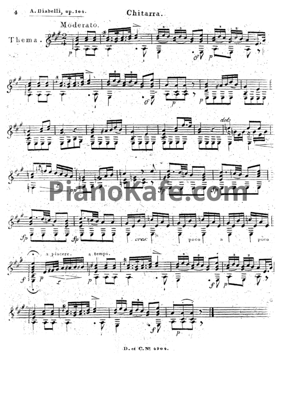 Ноты А. Диабелли - Вариации для гитары соло (Op. 104) - PianoKafe.com