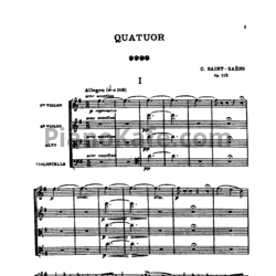 Ноты Камиль Сен-Санс - Струнный квартет №1 ми минор (Op. 112) - предпросмотр