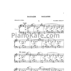 Ноты Владимир Ребиков - Три баллады для фортепиано - предпросмотр