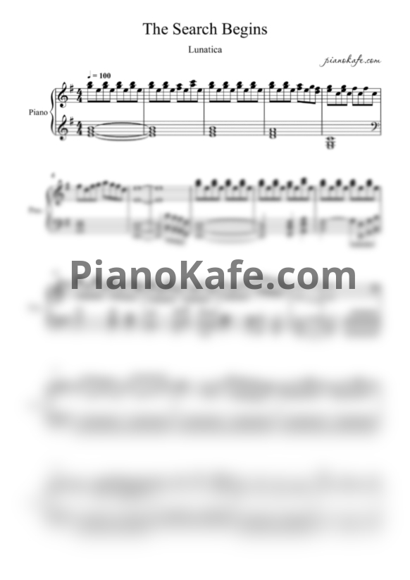 Ноты Lunatica - The search begins - PianoKafe.com