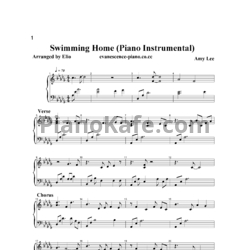 Ноты Evanescence - Swimming home - предпросмотр