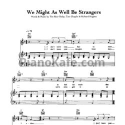 Ноты Keane - We might as well be strangers - предпросмотр