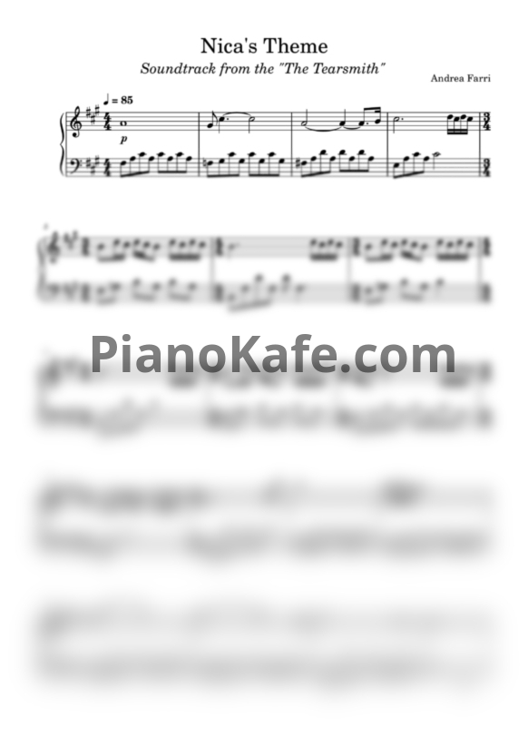 Ноты Andrea Farri - Nica's theme - PianoKafe.com