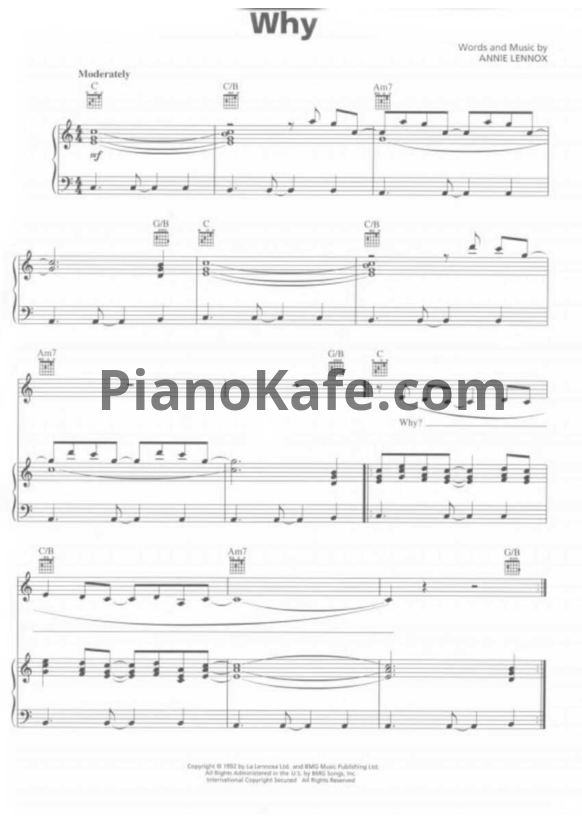 Ноты Annie Lennox - Why - PianoKafe.com