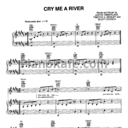 Ноты Justin Timberlake - Cry me a river - предпросмотр