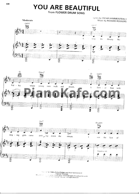 Ноты Richard Rodgers - You are beautiful - PianoKafe.com